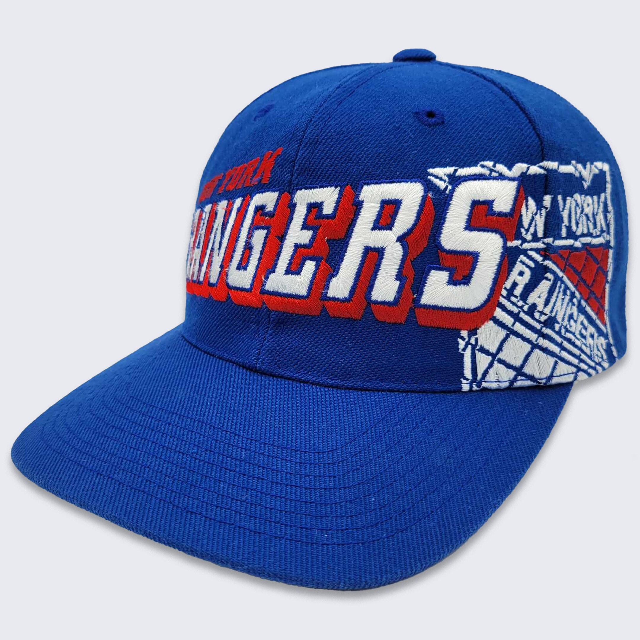 New York Rangers Mitchell & Ness Vintage Script Snapback Hat - Blue/Red