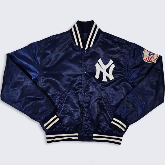 New York Yankees Vintage 80s Starter Satin Bomber Jacket - MLB Baseball