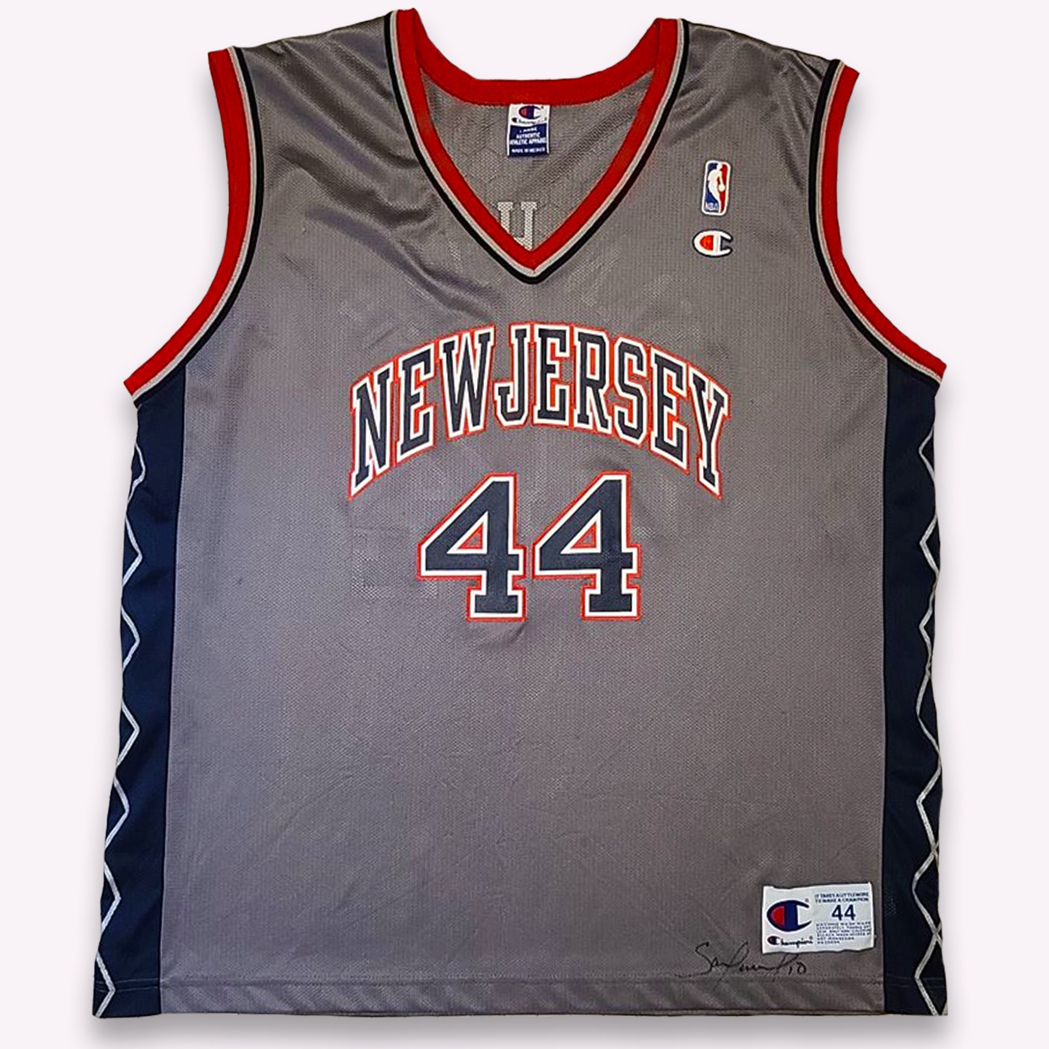 Keith Van Horn New Jersey Nets Vintage Jersey Men's XL 48 Champion Silver  NBA NJ