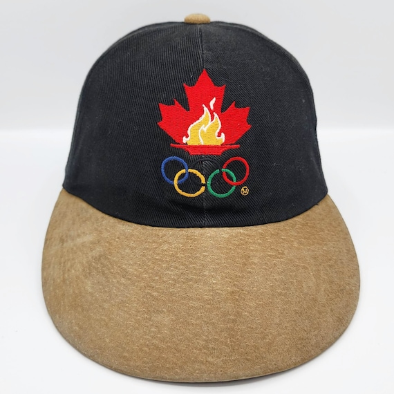 Olympics Vintage 90s Canada Strapback Hat - Atlanta 1996 Games - Black & Brown Baseball Style Cap - One Size Fits All - FREE SHIPPING