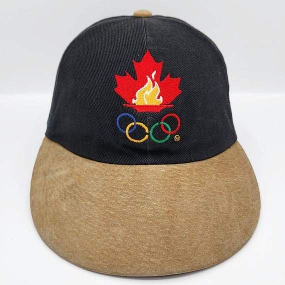 Olympics Vintage 90s Canada Strapback Hat - Atlanta 1996 Games - Black & Brown Baseball Style Cap - One Size Fits All - FREE SHIPPING