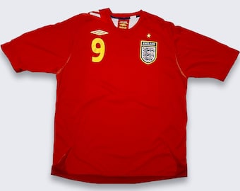 England Red Umbro Alan Shearer Authentic 2006 Soccer Jersey - Official England Product with UK Lion Logo - Men's Size XL - FREE Shipping