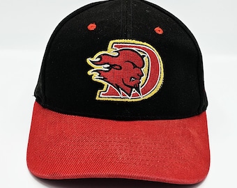 Diablos Vintage 90s Nissin Snapback Hat - Black & Red Baseball Style Cap - Stitched on Logo - One Size Fits All - FREE SHIPPING