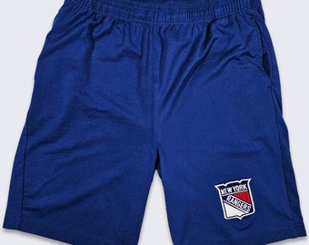 New York Rangers Vintage 90s Starter Shorts - NHL Hockey Blue Sweat Shorts - Has Pockets - Size Men's Large - Free Shipping