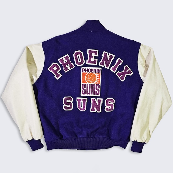 Phoenix Suns Vintage 90s Chalk Line Varsity Jacket - NBA Basketball Purple Color Coat - Made in USA - Men's Size : XL - Free Shipping