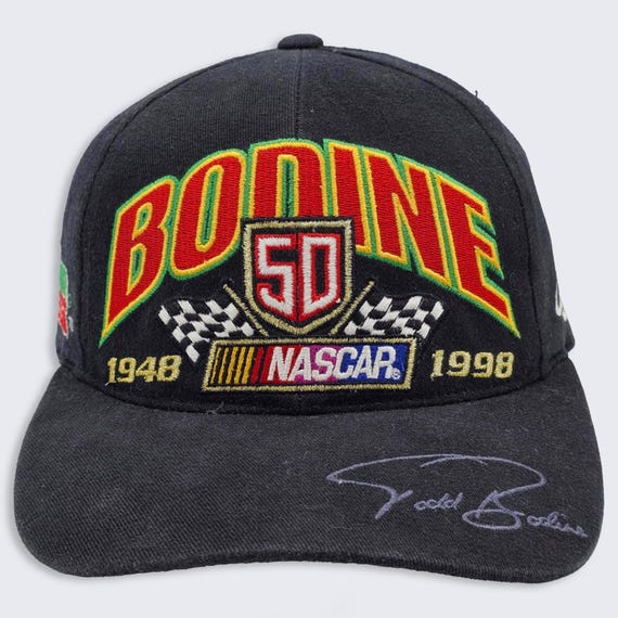 NASCAR Vintage 90s Todd Bodine Tasbasco Racing Snapback Hat - 50th Anniversary - Logo Athletic Black Baseball Cap - One Size - Free SHIPPING
