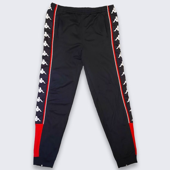Kappa Vintage Track Pants Joggers - Black and Red