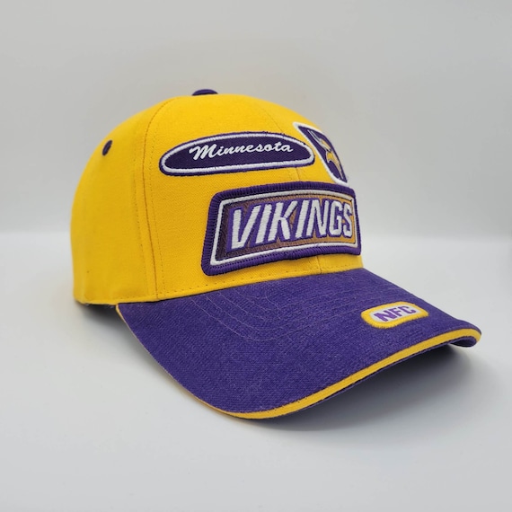 Minnesota Vikings Puma Strapback Hat - NFL Pro Line - Yellow & Purple Football Baseball Cap - Stitched on Logos - One Size - FREE SHIPPING