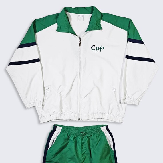 Campagnolo Sport Vintage 90s Italy Cup Track Suit - Windbreaker Jacket & Joggers Pants - Made in Italy - Size Men's : Medium - FREE SHIPPING