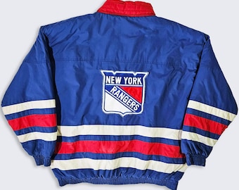 New York Rangers Vintage 90s Apex One Puffer Jacket - NHL Officially Licensed Product - Men's Size : Extra Large ( XL ) - FREE Shipping