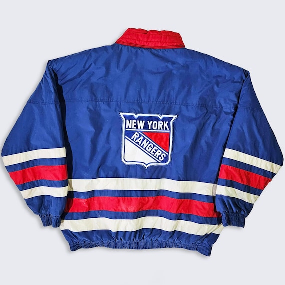New York Rangers Vintage 90s Apex One Puffer Jacket - NHL Officially Licensed Product - Men's Size : Extra Large ( XL ) - FREE Shipping