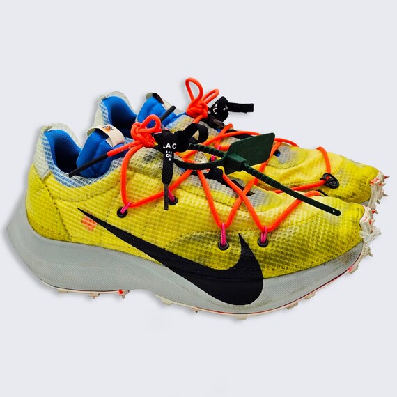 Nike Off White Vapor Street Tour Yellow Shoes - Orange Laces - Virgil Abloh - No Box - Women's Size 11.5 - Men's Size 9.5 - FREE SHIPPING