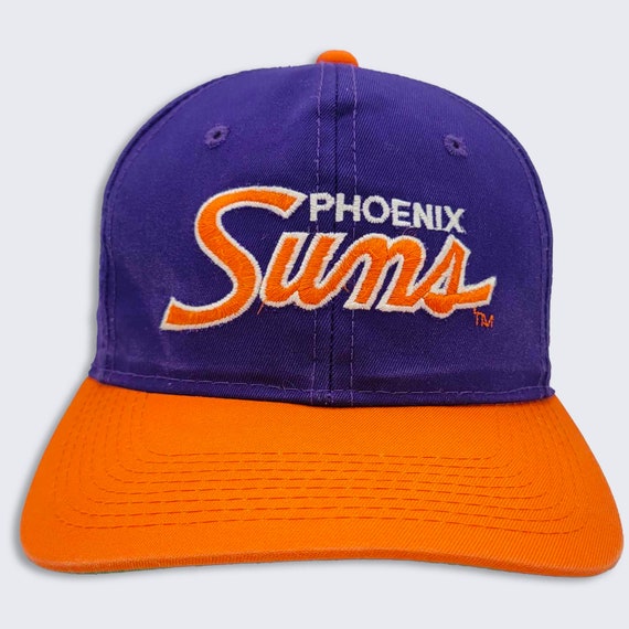 Phoenix Suns Vintage 90s Sports Specialties Script Snapback Hat - NBA Basketball Purple & Orange Cap - One Size Fits All - FREE SHIPPING