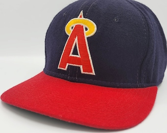 California Angels Vintage 90s Sports Specialties Wool Snapback Hat - Pro - MLB Baseball Navy Blue & Red Cap One Size Fits All FREE SHIPPING
