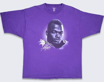 Minnesota Vikings Adrian Peterson Reebok T-Shirt - NFL Football Purple Portrait Tee - Very Rare - 100% Cotton - Size XL - Free Shipping