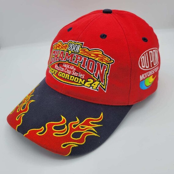 90s   キャップ　【早い者勝ち】 Jeff Gordon Vintage Y2K NASCAR Flames Fire Strapback Hat - Chase