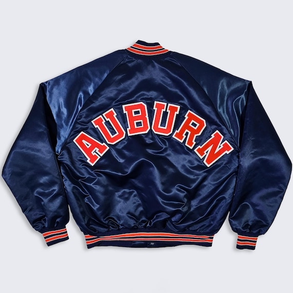 Auburn Tigers Vintage 80s Chalk Line Satin Bomber Jacket
