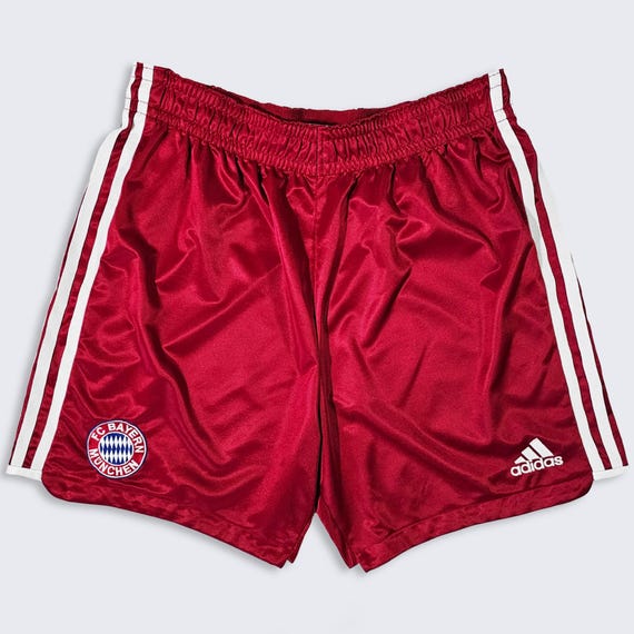 FC Bayern Munchen Vintage Y2K Adidas Soccer Shorts - Red & White Uniform Bottoms - No Pockets - Men's Size : Small ( S ) - FREE SHIPPING
