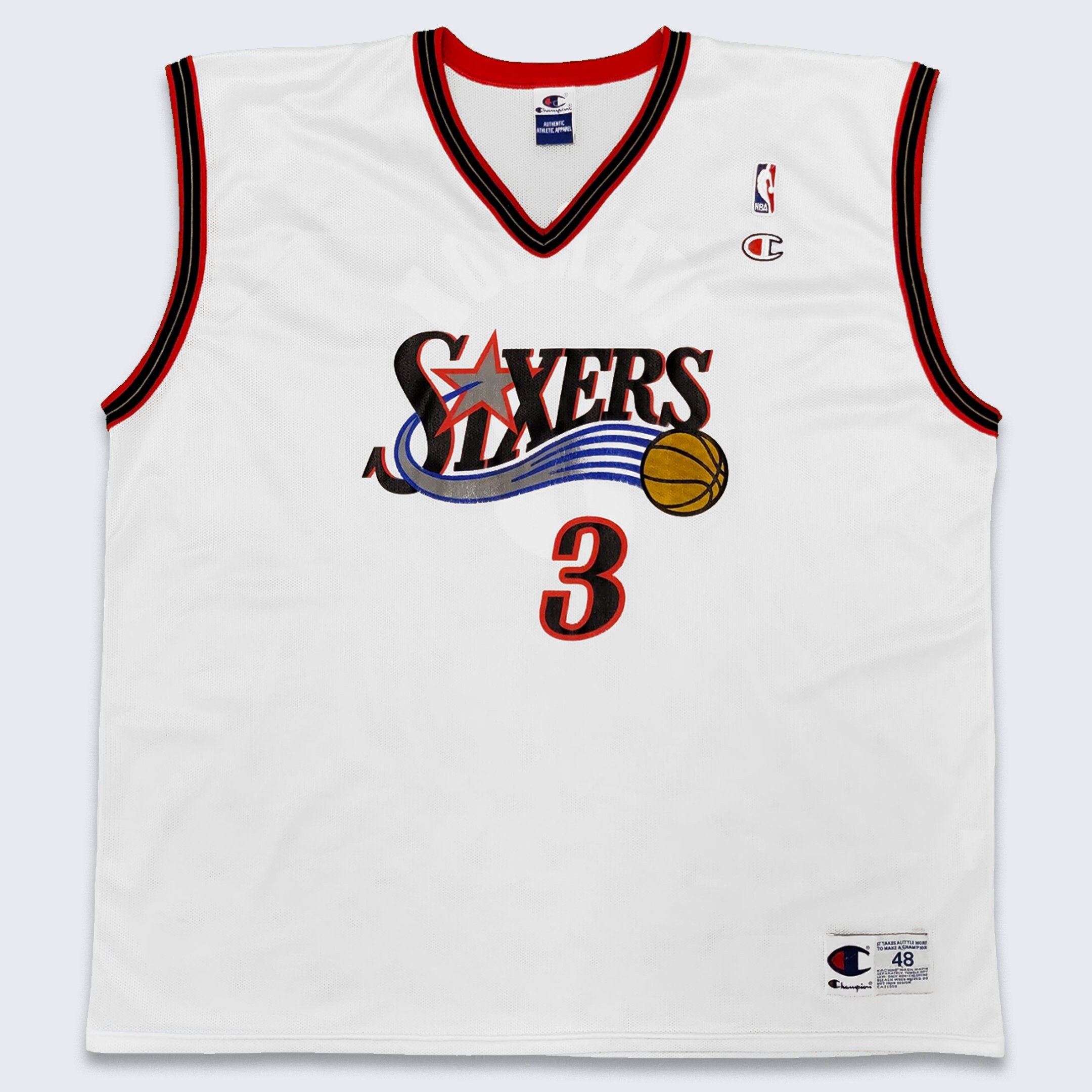 Vintage Allen Iverson Philadelphia 76ers champion jersey size 48 XL