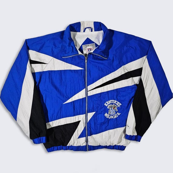 Kentucky Wildcats Vintage 90s G Stuff Windbreaker Jacket - UK College University Blue Coat - Men's Size : Medium ( M ) - Free Shipping
