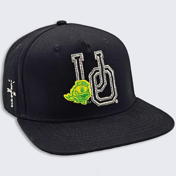 Oregon Ducks Travis Scott Cactus Jack Snapback Hat - Mitchell & Ness UO College Rap Baseball Cap  - One Size Fits All - Free SHIPPING