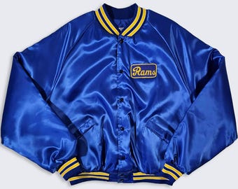Los Angeles Rams Vintage 90s Satin LA Bomber Jacket - NFL Football
