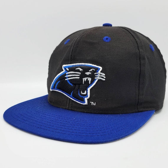 Carolina Panthers Vintage 90s Drew Pearson Snapback Hat - NFL Football Black Blue Baseball Cap - One Size Fits All - Free Shipping