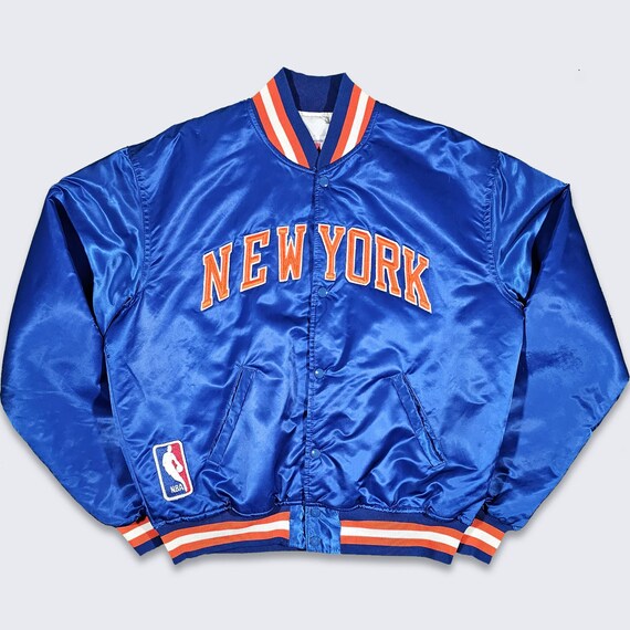 NBA Starter New York Knicks Basketball Satin Vintage Jacket Blue/Orange