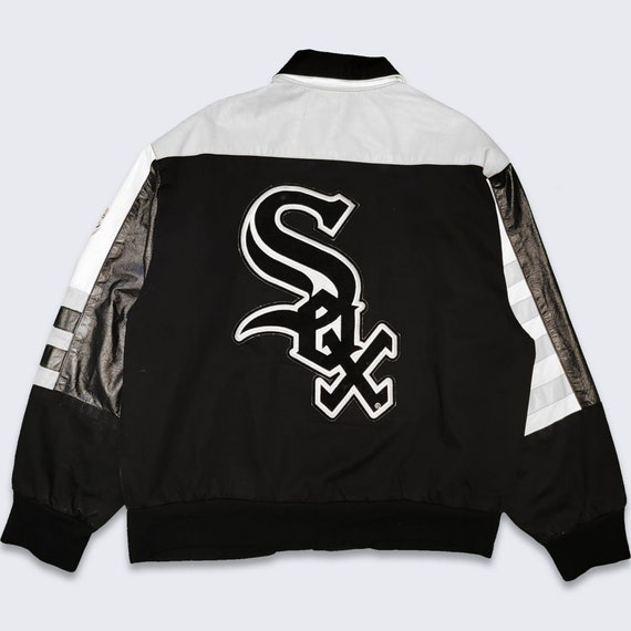 Chicago White Sox Vintage 90s Jeff Hamilton Varsity Jacket Leather Sleeve Made in USA MLB Genuine Merchandise Size XL Free Shipping Etsy UK