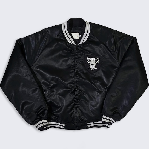 Los Angeles Raiders Vintage 80s Chalk Line Satin Bomber Jacket