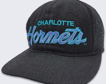 Charlotte Hornets Vintage 90s Sports Specialties Snapback Hat - Dl Script - NBA Basketball Baseball Cap - One Size Fits All - FREE SHIPPING
