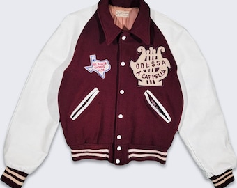 Odessa Texas Vintage 50s Chorus A Cappella Varsity Jacket - All State 1956 - Chenille & Chain Stitching Patches - Size XS - FREE SHIPPING
