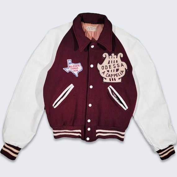 Odessa Texas Vintage 50s Chorus A Cappella Varsity Jacket - All State 1956 - Chenille & Chain Stitching Patches - Size XS - FREE SHIPPING