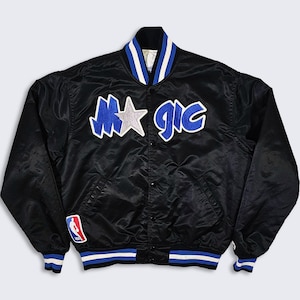 Orlando Magic Vintage 90-tals Starter Satin Bomberjacka - Penny Hardaway Draft Day NBA Basketjacka - Herrstorlek Large (L) - FRI FRAKT