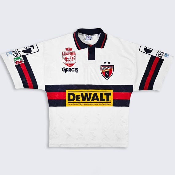 Atlante FC Vintage 90s Garcis Mexico Soccer Jersey - 1997 / 98 Away Kit Shirt - White Color Uniform - Men's Size : Large (L) - Free Shipping