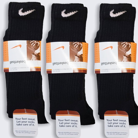 3 Paires de chaussettes noires Nike vintage Basketball Deadstock Nouveau avec tags NWT Taille hommes 6.5 a 12 ENVOIE GRATUIT Etsy France