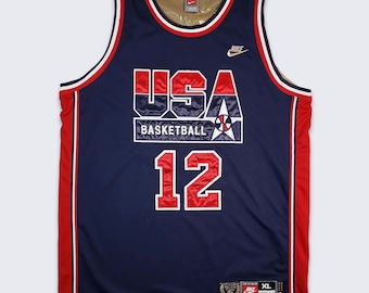 USA Basketball Vintage John Stockton Nike Basketball Jersey - Dream Team - Navy Blue Basketball Uniform Shirt - Size Men's XL Free SHIPPING