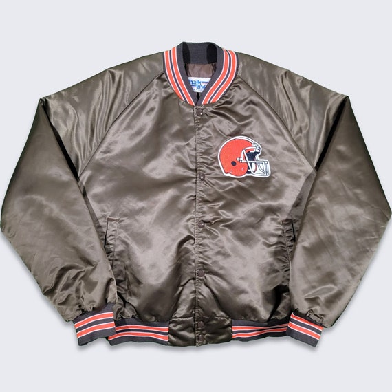 Cleveland Browns Vintage 80s Chalk Line Satin Bom… - image 2