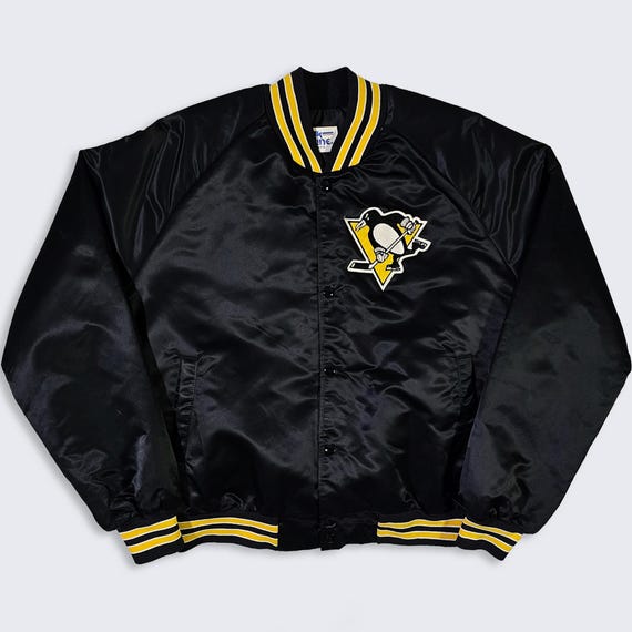 Pittsburgh Penguins Vintage 90s Chalk Line Satin Bomber Jacket