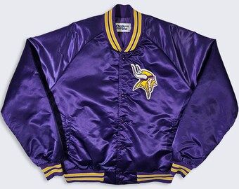 Minnesota Vikings Vintage 80s Chalk Line Satin Bomber Jacket