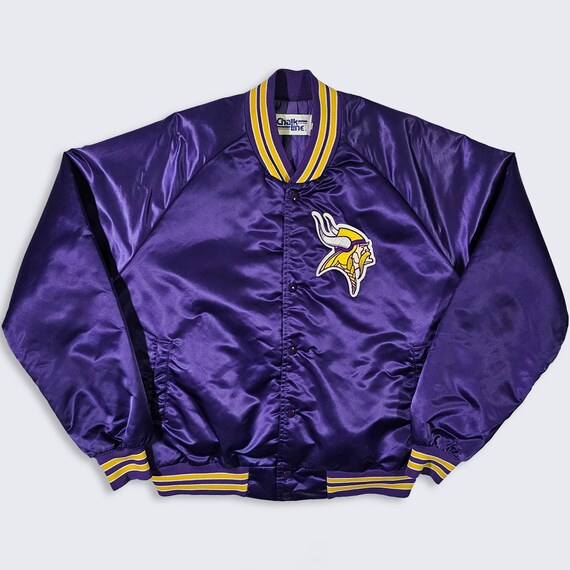 Minnesota Vikings Vintage 80s Chalk Line Satin Bomber Jacket