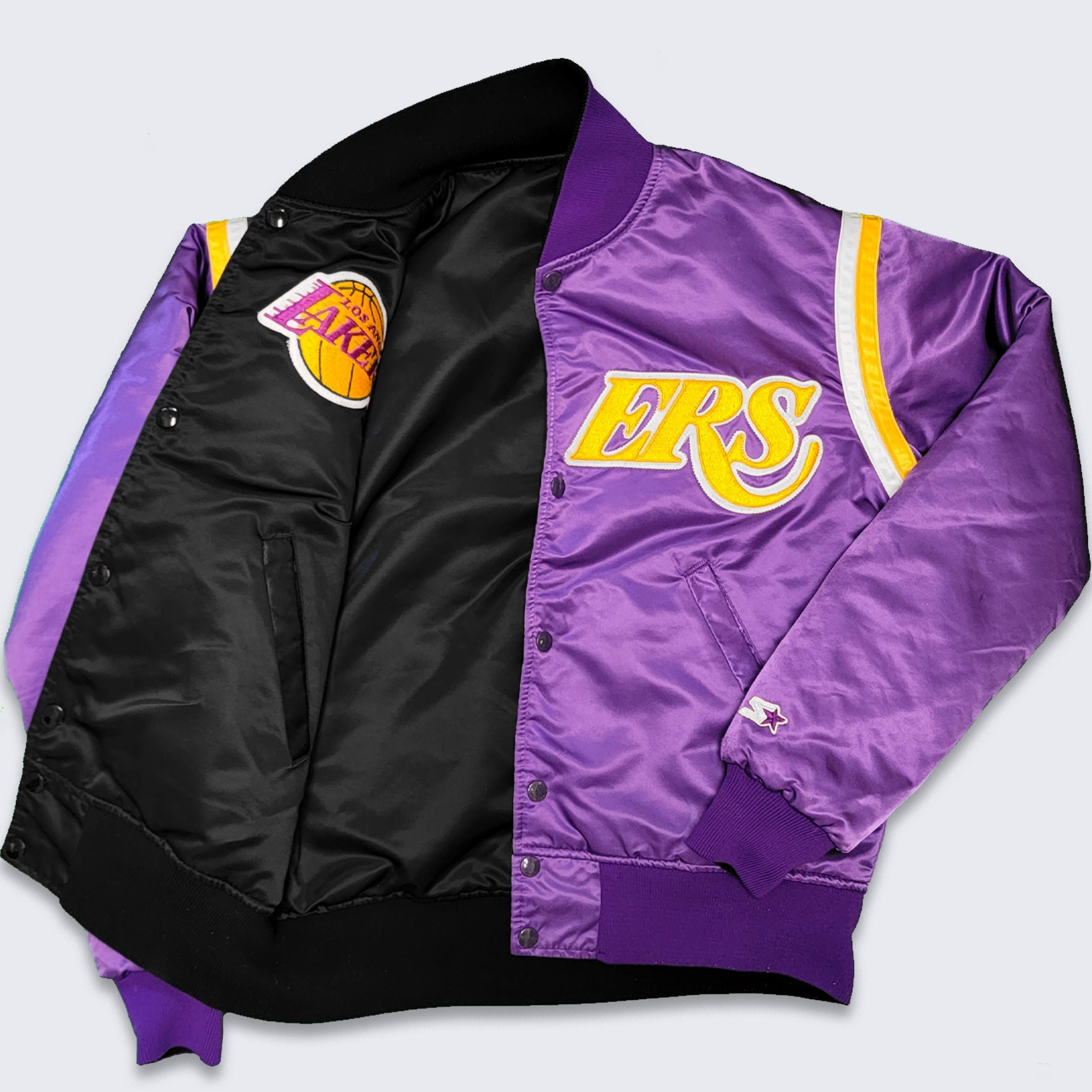 Vintage 80s Los Angeles Lakers Starter Jacket Mens XL NBA Basketball Satin