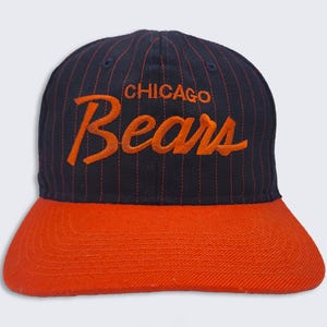 Chicago Bears Vintage 90s Sports Specialties Script Snapback Hat - NFL Football Pinstripe Baseball Cap - One Size Fits All - Free SHIPPING