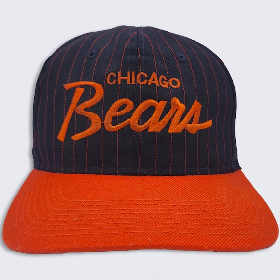 Chicago Bears Vintage 90s Sports Specialties Script Snapback Hat - NFL Football Pinstripe Baseball Cap - One Size Fits All - Free SHIPPING