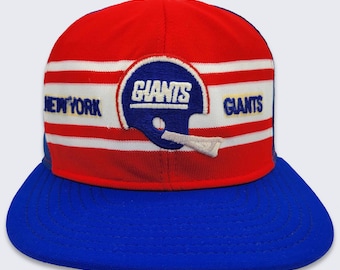 New York Giants Vintage 80s AJD Trucker Snapback Hat - NFL Football Blue & Red Baseball Style Cap -  One Size Fits All - FREE Shipping