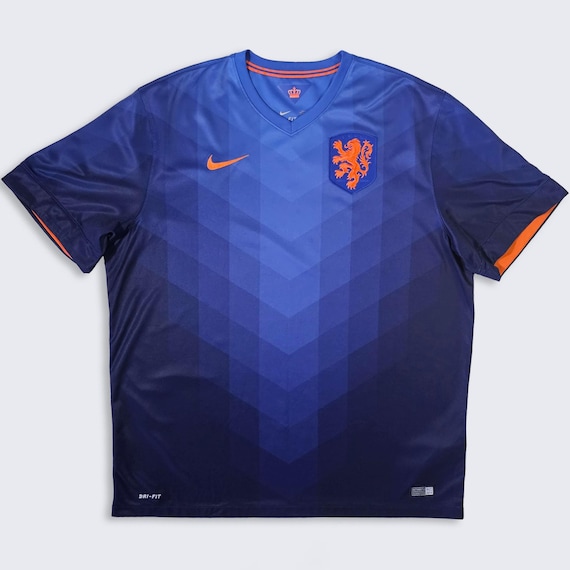 Netherlands Holland KNVB World Cup Nike Soccer Jersey - Blue Uniform Shirt - Stitched On Logo - Men's Size : 2XL / XXL - Free Shipping