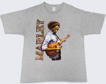 Bob Marley Vintage 90s Gray Single Stitch T-Shirt