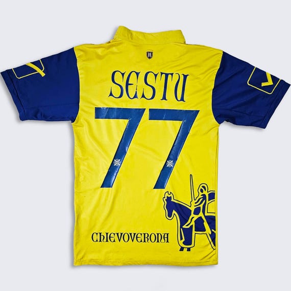 AC Chievo Verona Alessio Sestu Givova Italy Soccer Jersey - Yellow
