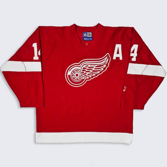 Detroit Red Wings Vintage 90s Brendan Shanahan Starter Hockey Jersey - Red NHL Uniform Shirt - Men's Size : Extra Large (XL) - Free SHIPPING