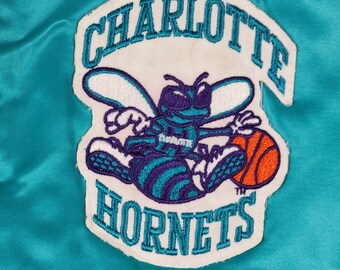 Charlotte Hornets Vintage 90s Chalk Line Satin Bomber Jacket - NBA